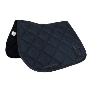 Tapis de selle de saut Equestro en tissu technique effet denim Blue denim