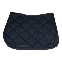 Tapis de selle de saut Equestro en tissu technique effet denim Blue denim Tapis de selle de saut Equestro en tissu technique effet denim Blue denim