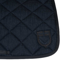 Tapis de selle de saut Equestro en tissu technique effet denim Blue denim