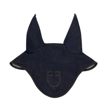 Bonnet en tissu Equestro technique effet denim avec logo Blue denim