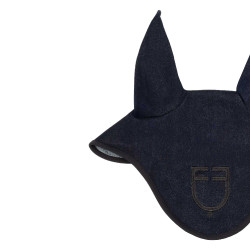 Bonnet en tissu Equestro technique effet denim avec logo Blue denim