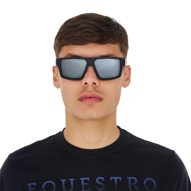 Lunettes de soleil de sport Aquestro polarisées modèle Sunniva Noir mat / silver revo Lunettes de soleil de sport Aquestro polarisées modèle Sunniva Noir mat / silver revo