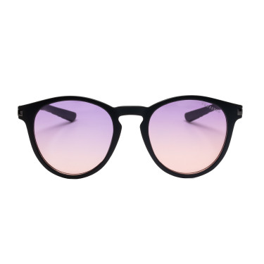 Lunettes de soleil sport Equestro polarisées modèle Heulwen Noir mat / dégradé violet rose Lunettes de soleil sport Equestro polarisées modèle Heulwen Noir mat / dégradé violet rose