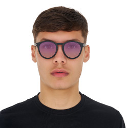 Lunettes de soleil sport Equestro polarisées modèle Heulwen Noir mat / dégradé violet rose