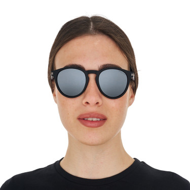 Lunettes de soleil sport Equestro polarisées modèle Heulwen Noir mat / silver revo Argent Lunettes de soleil sport Equestro polarisées modèle Heulwen Noir mat / silver revo Argent