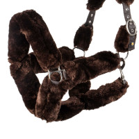 Licol en polypropylène Equestro doublé en mouton synthétique Chocolat / marron