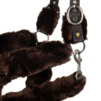 Licol en polypropylène Equestro doublé en mouton synthétique Chocolat / marron