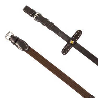 Rênes en cuir Equestro avec sangle