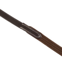 Rênes en cuir Equestro avec sangle Marron foncé