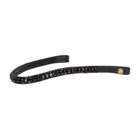 Frontal Equestro avec triple rangée de cristaux Noir / noir