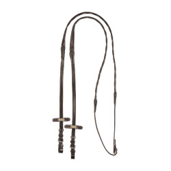Rênes Magna en cuir Equestro avec grip en caoutchouc