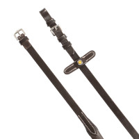 Rênes Magna en cuir Equestro avec grip en caoutchouc Marron