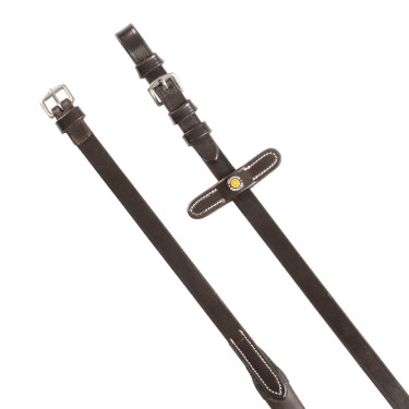 Rênes Magna en cuir Equestro avec grip en caoutchouc