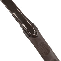 Rênes Magna en cuir Equestro avec grip en caoutchouc Marron