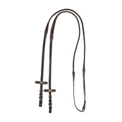 Rênes en cuir Equestro avec grip en caoutchouc
