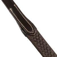 Rênes en cuir Equestro avec grip en caoutchouc Marron