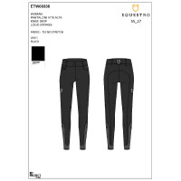 Pantalon Equestro femme taille haute logo en strass Noir Pantalon Equestro femme taille haute logo en strass Noir