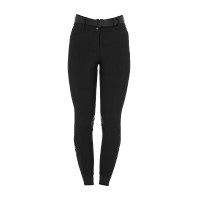 Pantalon Equestro femme taille haute logo en strass Noir Pantalon Equestro femme taille haute logo en strass Noir