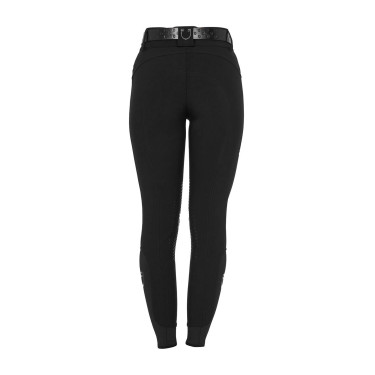 Pantalon Equestro femme taille haute logo en strass Noir