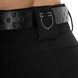 Pantalon Equestro femme taille haute logo en strass Noir