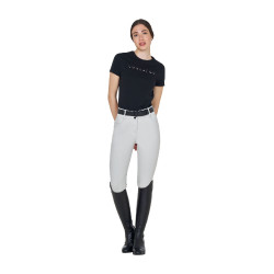 Pantalon Equestro femme taille haute logo en strass Brume du port Gris Pantalon Equestro femme taille haute logo en strass Brume du port Gris