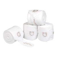 Bandes en polaire Equestro avec logo en strass Blanc Bandes en polaire Equestro avec logo en strass Blanc