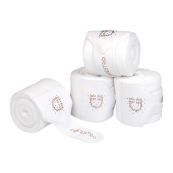 Bandes en polaire Equestro avec logo en strass Blanc