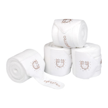 Bandes en polaire Equestro avec logo en strass Blanc