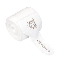 Bandes en polaire Equestro avec logo en strass Blanc