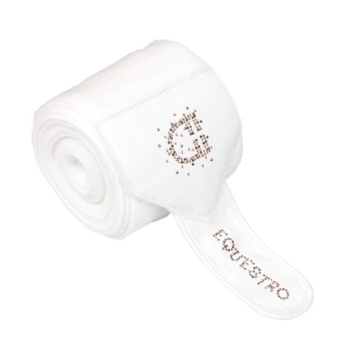 Bandes en polaire Equestro avec logo en strass Blanc
