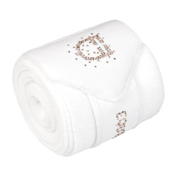 Bandes en polaire Equestro avec logo en strass Blanc