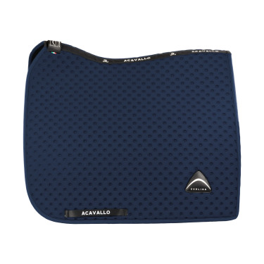 Tapis de dressage Acavallo en tissu technique à pois Sublime Marine Bleu marine