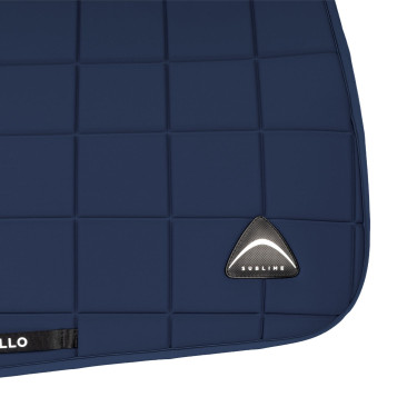 Tapis de selle de saut Acavallo en tissu technique à carreaux Sublime Marine Bleu marine