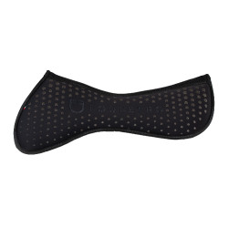 Amortisseur en mousse à mémoire Equestro de forme avec grip pailleté et logo en silicone Noir / argent