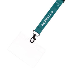 Porte-badge avec cordon logo Acavallo Vert