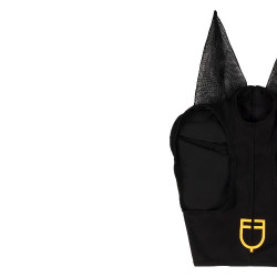 Masque anti-mouches Equestro en élasthanne sans maille aux yeux Noir