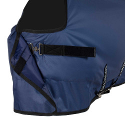 Couverture d’extérieur Equestro Nebraska en tissu indéchirable 250 g Marine Bleu marine