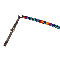 Collier de chasse western Pool's en cuir huilé avec perles serape Marron foncé