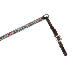 Collier de chasse en cuir Western Pool's avec perles en strass Marron foncé