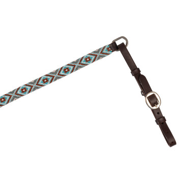 Collier de chasse en cuir Western Pool's avec perles en strass Marron foncé Collier de chasse en cuir Western Pool's avec perles en strass Marron foncé