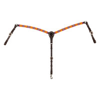 Collier de chasse Western Pool's avec perles multicolores Marron foncé