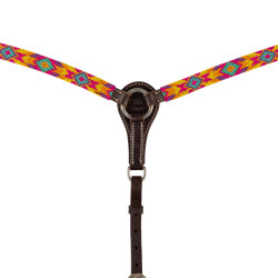 Collier de chasse Western Pool's avec perles multicolores Marron foncé