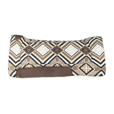Tapis de selle western Pool's Dakota avec rembourrage en laine écologique Gris / marron / gold
