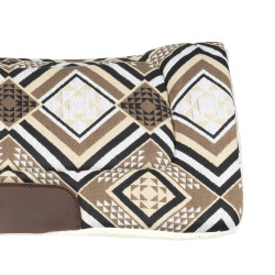 Tapis de selle western Pool's Dakota avec rembourrage en laine écologique Gris / marron / gold