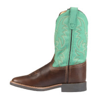 Bottes western Pool's Monterey pour enfants Marron foncé / vert