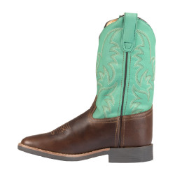 Bottes western Pool's Monterey pour enfants Marron foncé / vert