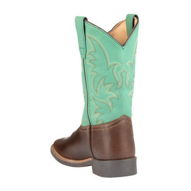Bottes western Pool's Monterey pour enfants Marron foncé / vert