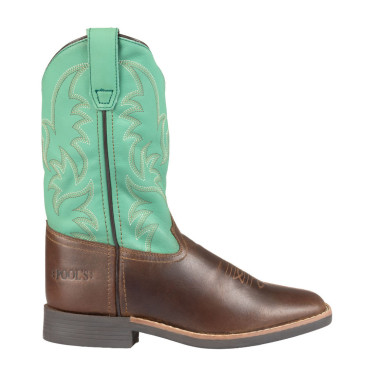 Bottes western Pool's Monterey pour enfants Marron foncé / vert