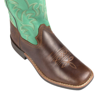 Bottes western Pool's Monterey pour enfants Marron foncé / vert