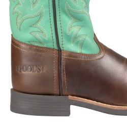 Bottes western Pool's Monterey pour enfants Marron foncé / vert